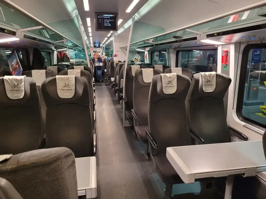 Seats in a Railjet train