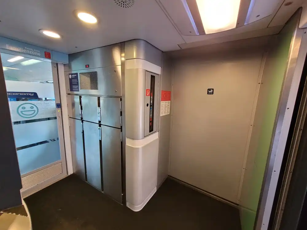 Stroller space in a Railjet train