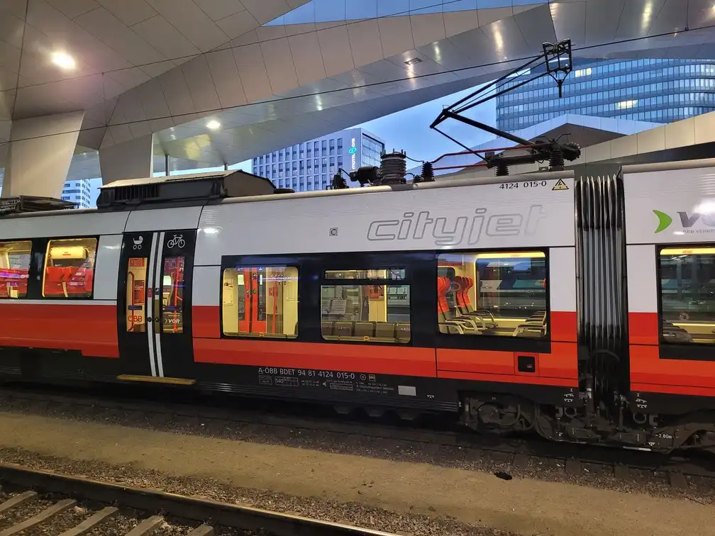 Foldable seats in a Bombardier Talent train