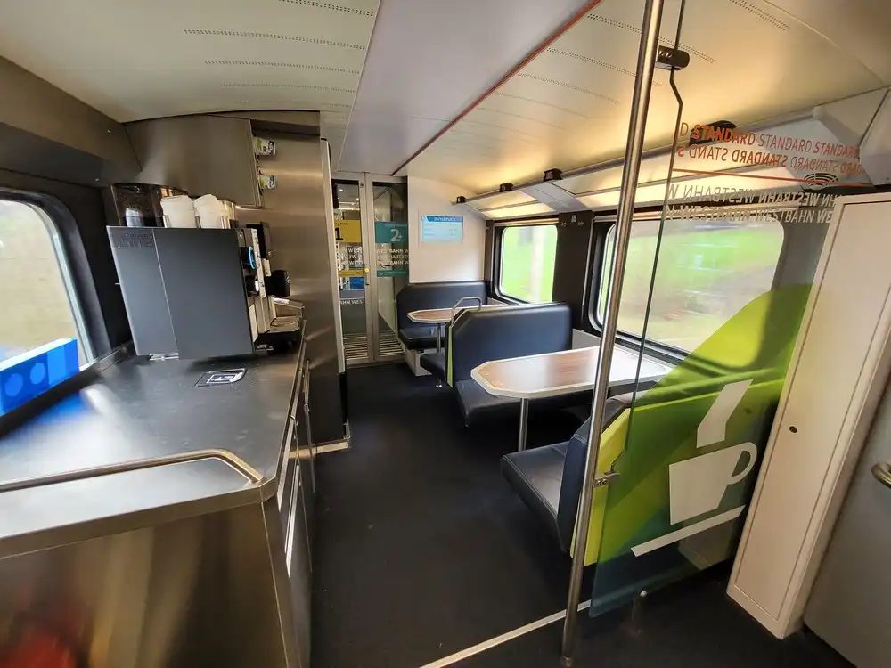 Cafe corder in a WESTBahn train