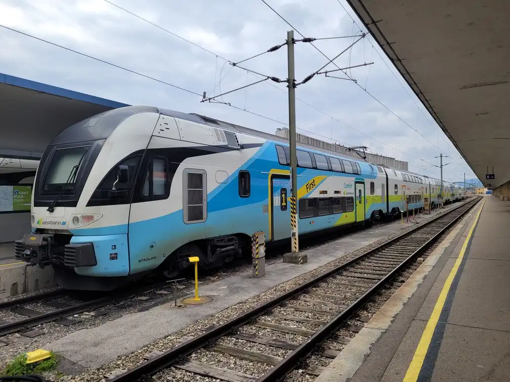 WESTBahn train on a platform
