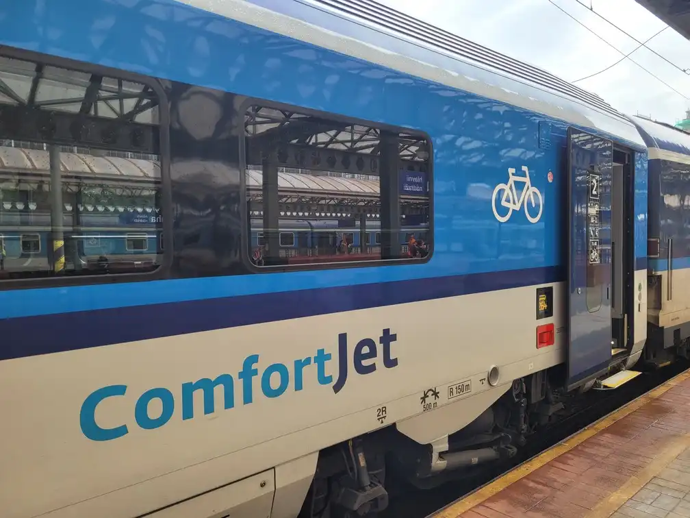 ComfortJet train on a platform