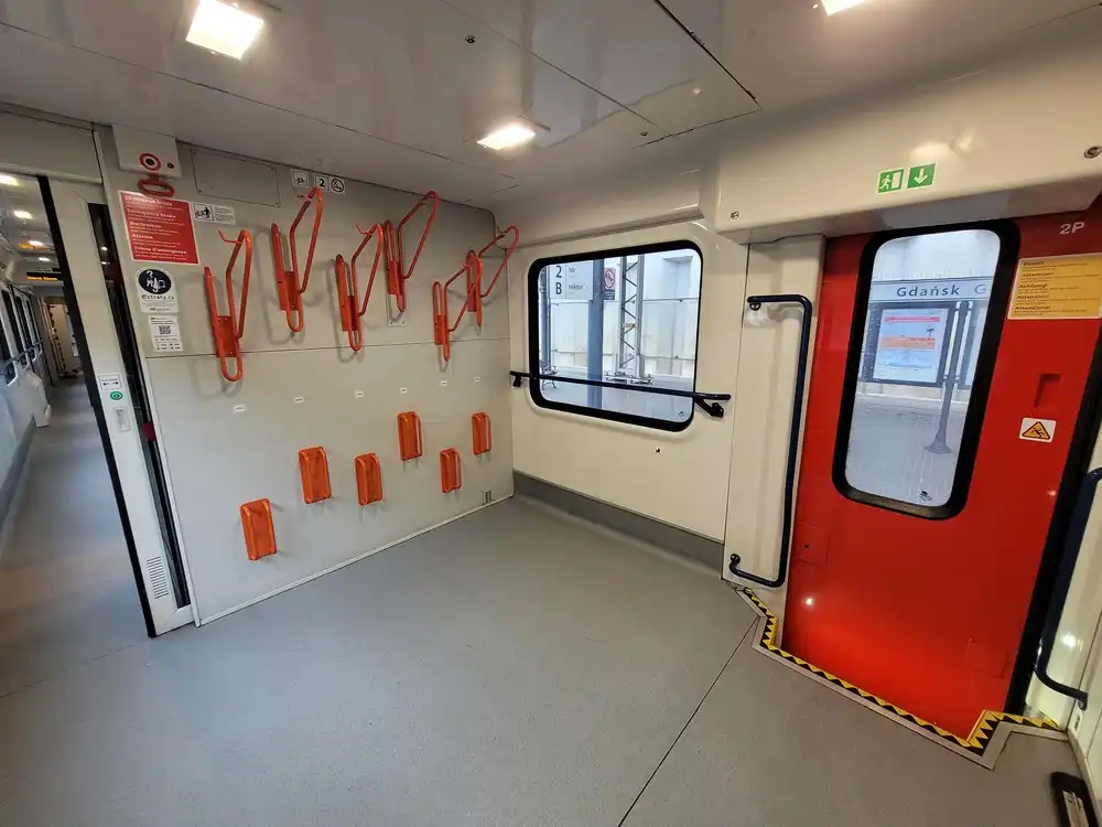 Bicycle space in an intercity train