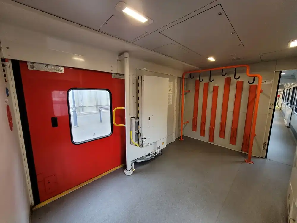 Bicycle space in an intercity train
