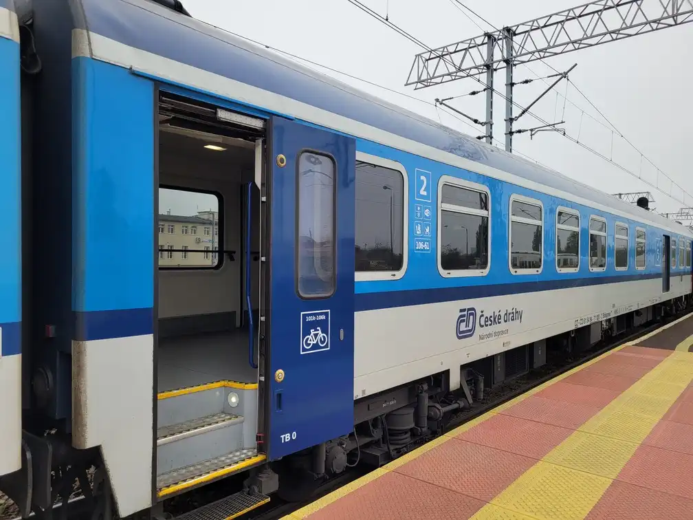Intercity train on a platform