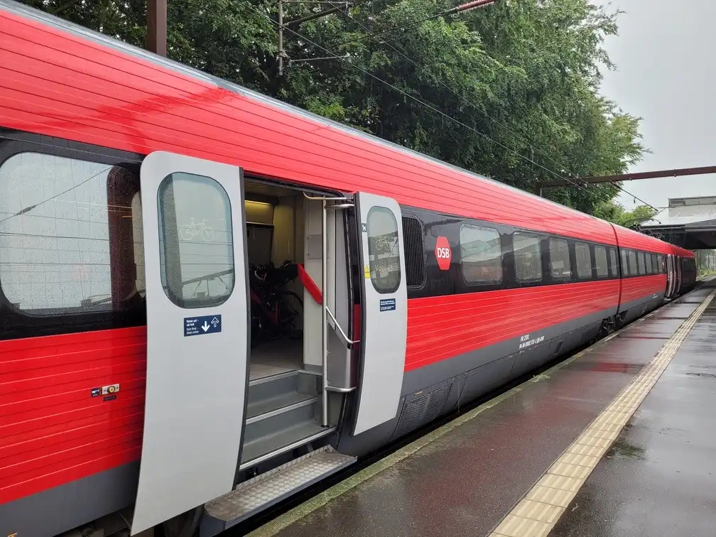 Entrance door of an intercity train