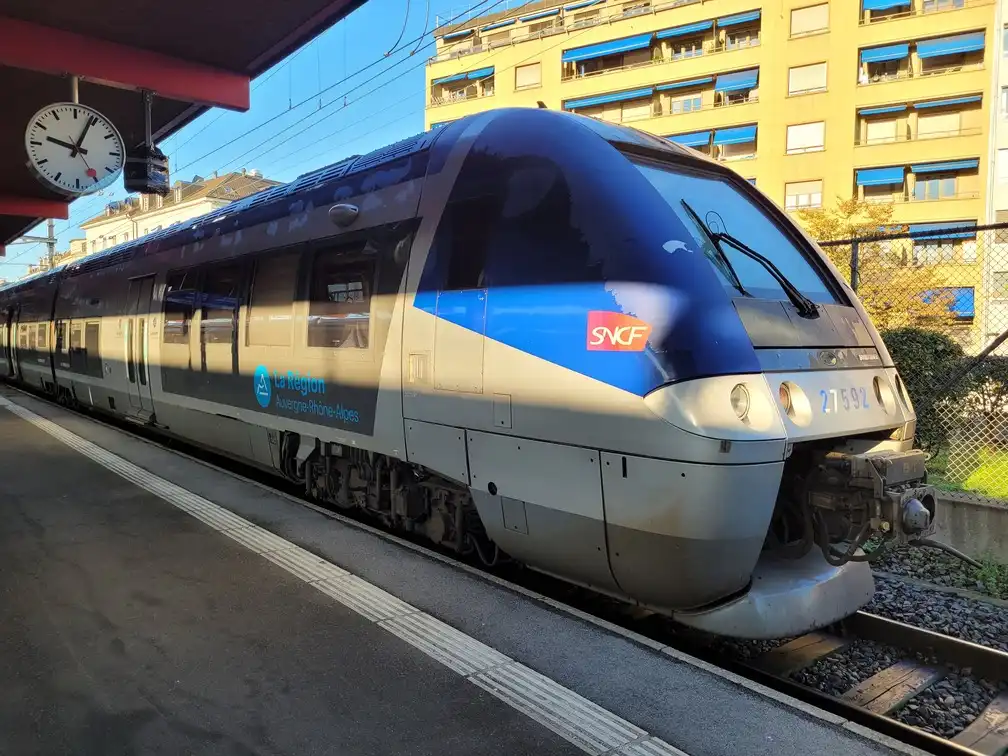 AGC train on a platform