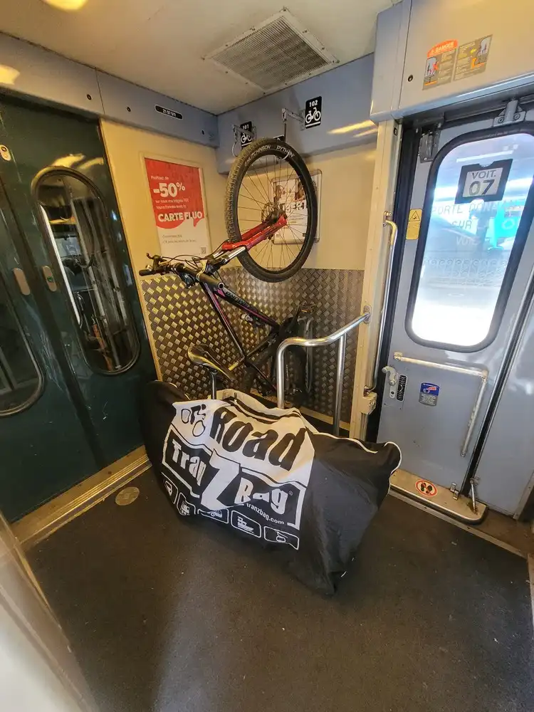 Bicycle space in a Corail train