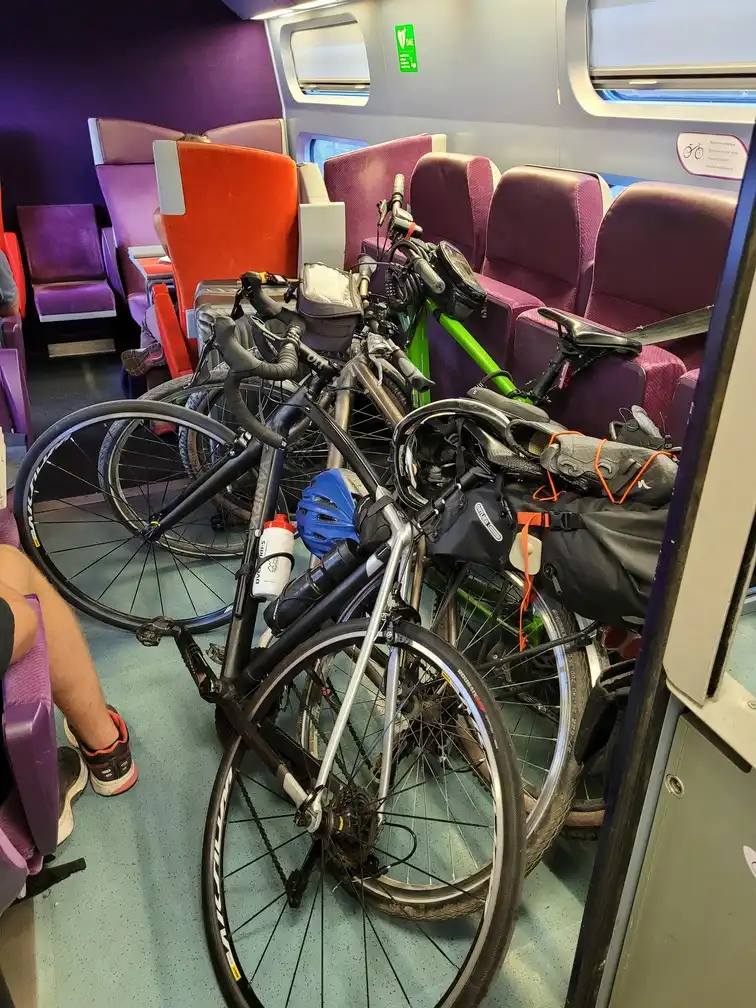 3 bicycles in the dedicated space