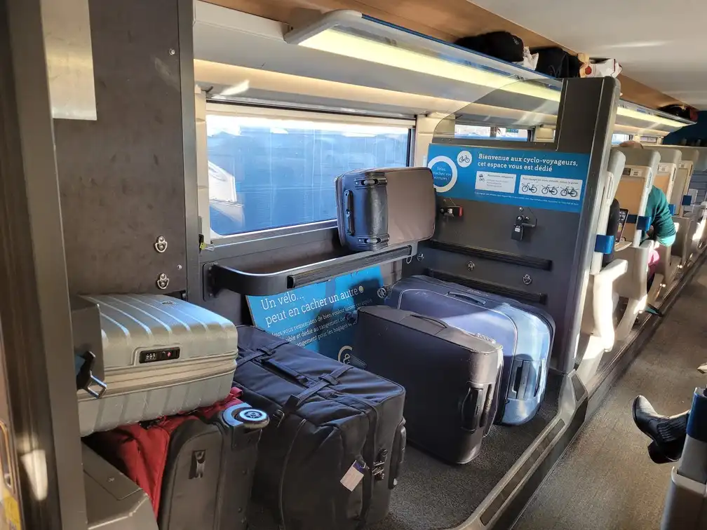 Bicycle space in a TGV Duplex Océane