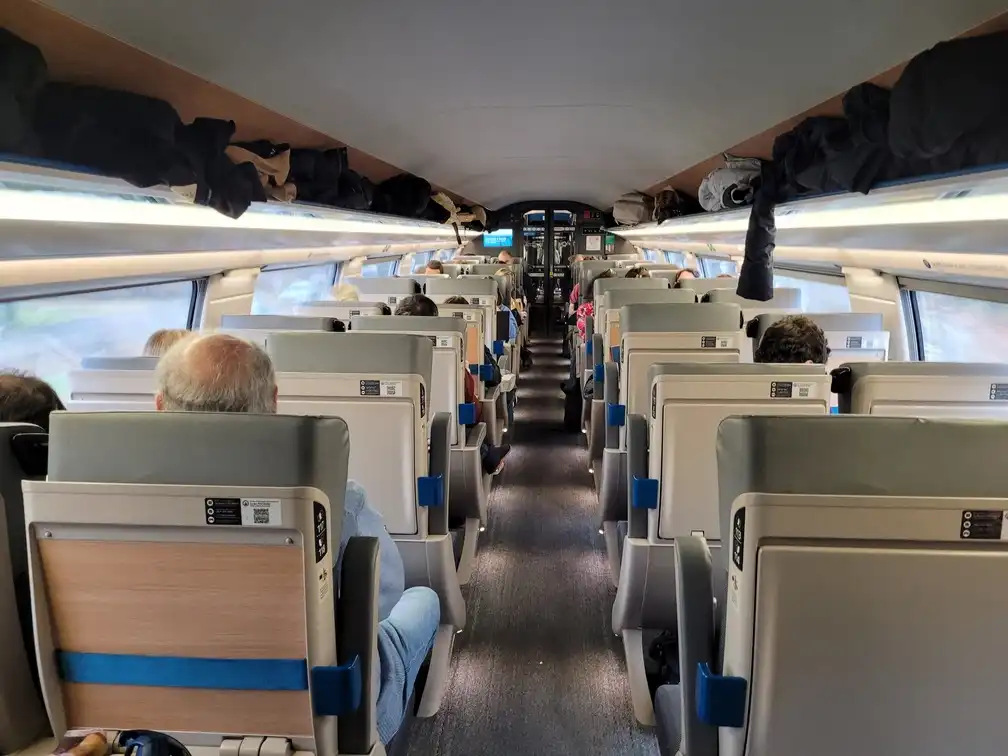 Second class seats in a TGV Duplex Océane