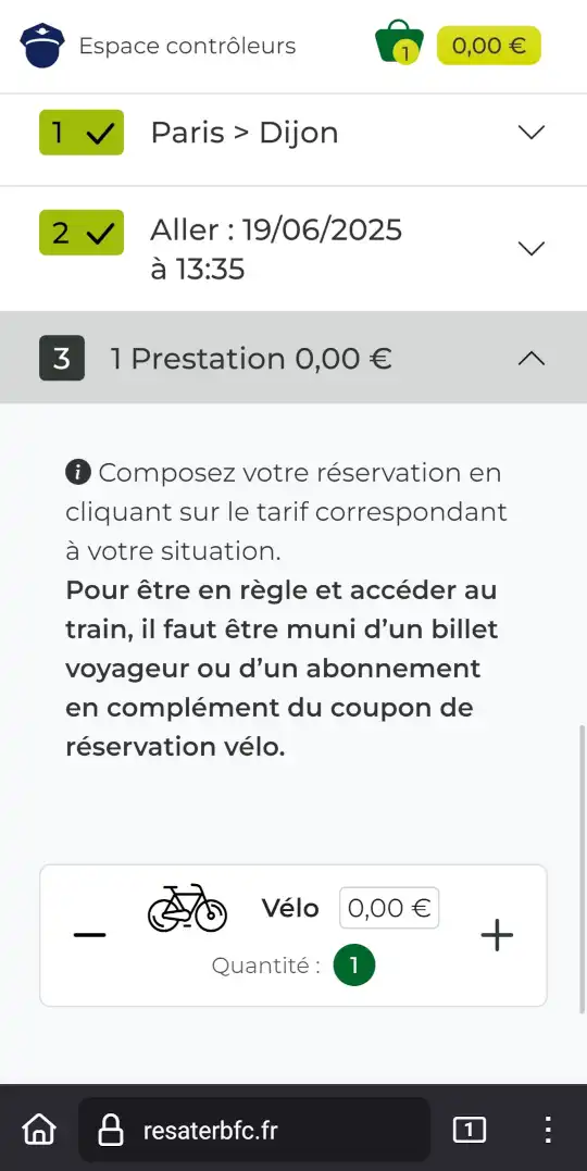 Vélo à Bord website: Adding bicycles in region Bourgogne-Franche-Comté