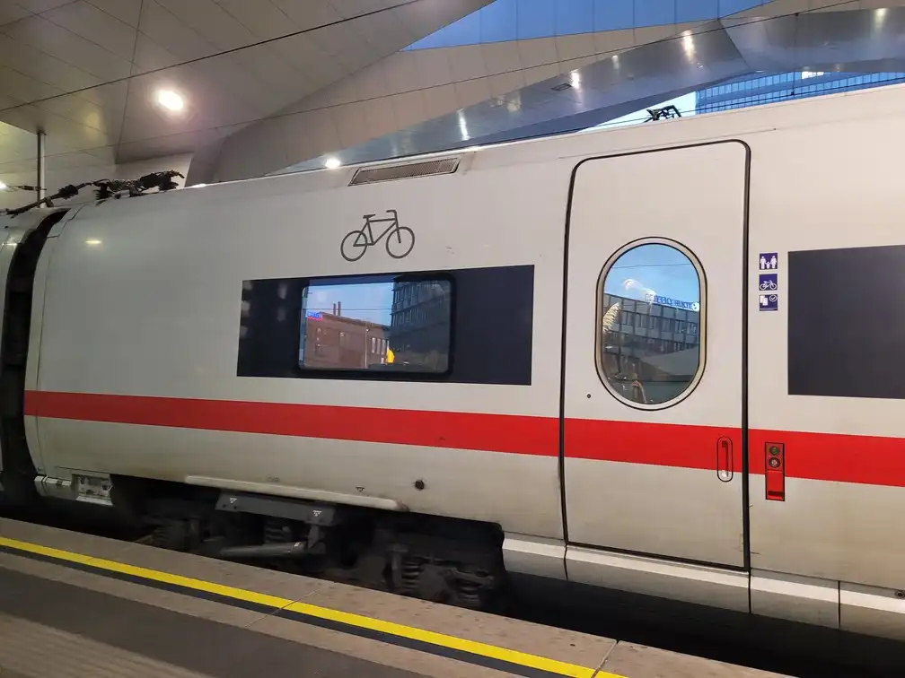 Bicycle section of an ICE T train on a platform