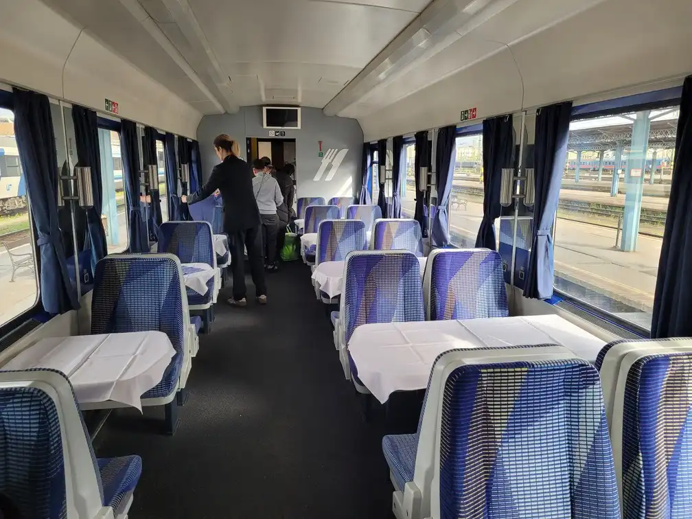 Restaurant in a modern train