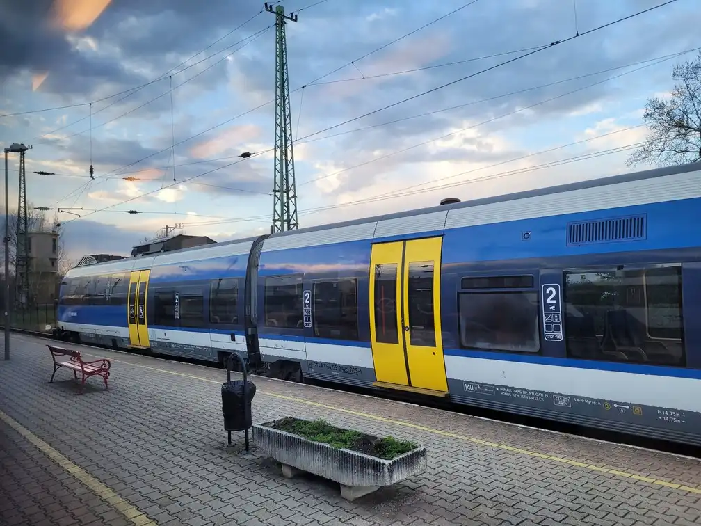 Modern regional train on a platform