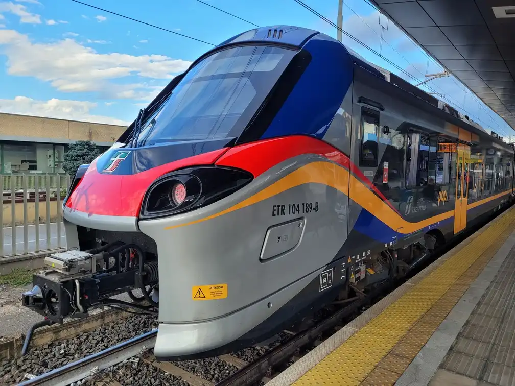 Modern regional train (ETR 104) on a platform