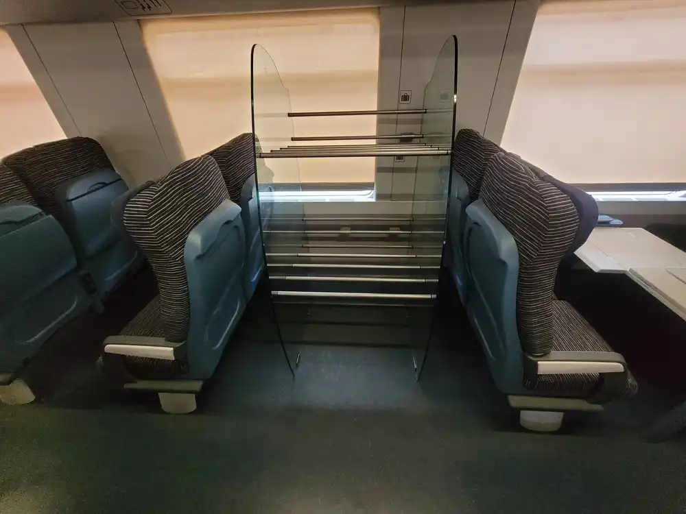Luggage rack in an intercity train