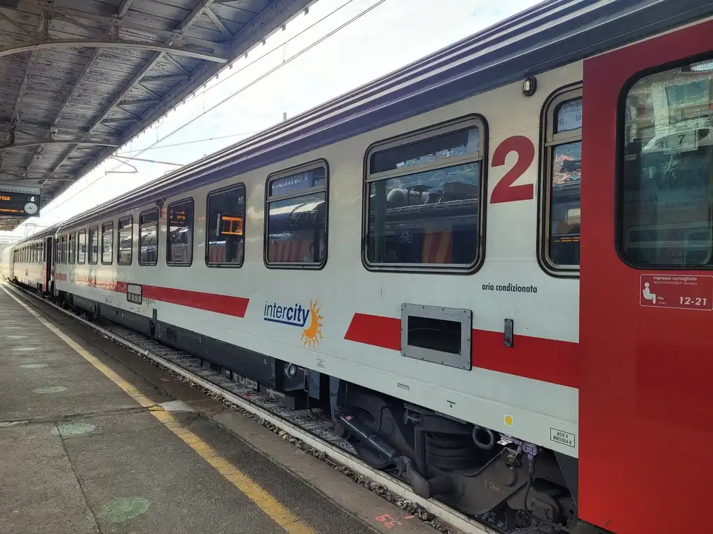 Intercity train on a platform