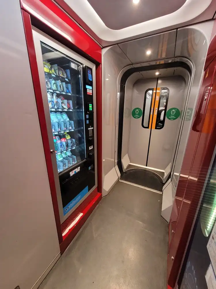 Vending machine in the corridor in an AGV train