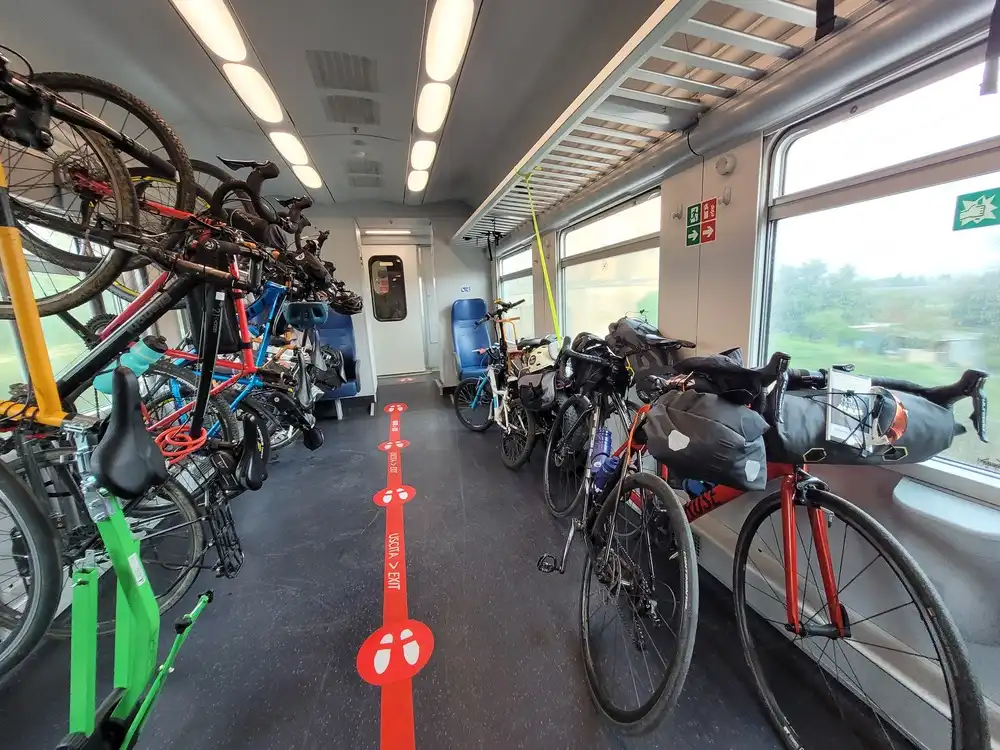 Full bicycle room in a regional train