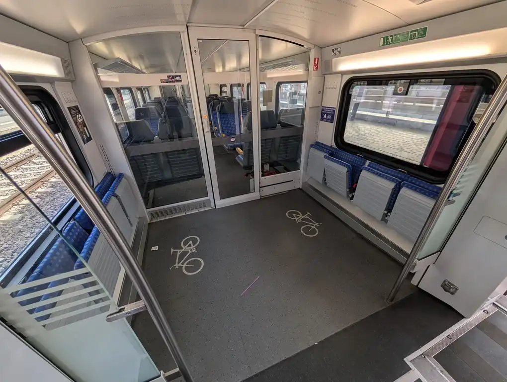 Bicycle space in a Stadler KISS train