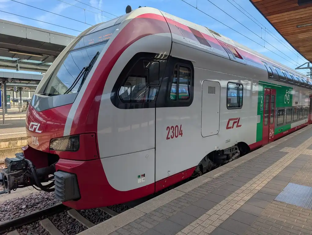 Stadler KISS train on a platform