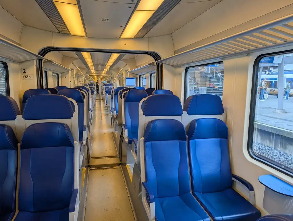 Second-class seats in a Sprinter train