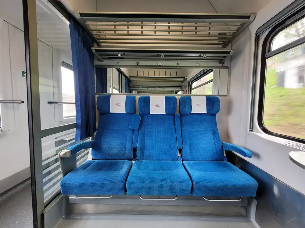 6-seat compartment in an intercity train