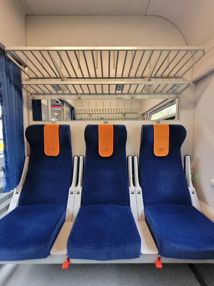 6-seat compartment in an intercity train