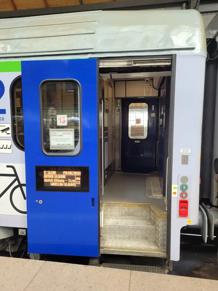 Bicycle entrance of an intercity train