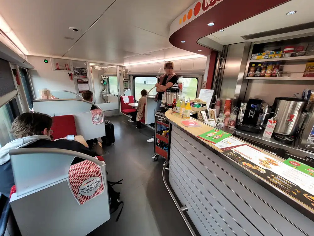 Restaurant area in an intercity FLIRT 3 train