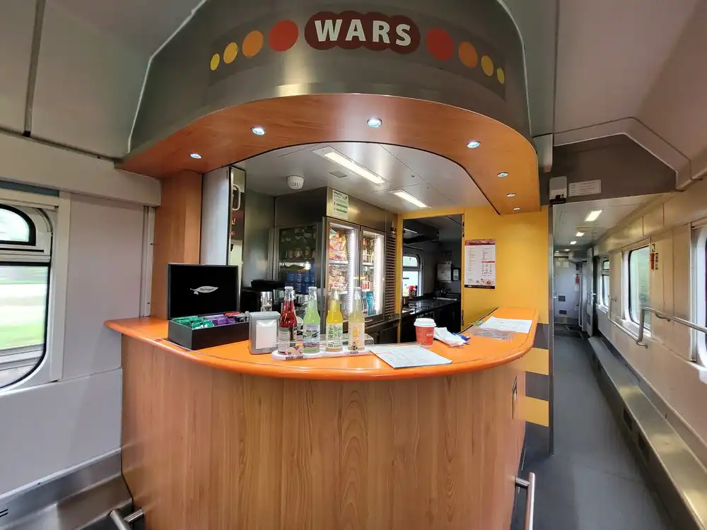 Bar counter in an intercity train
