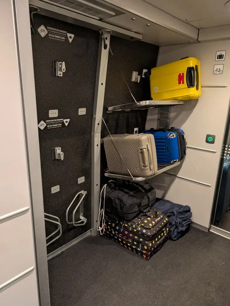 Bicycle space with luggage rack in use