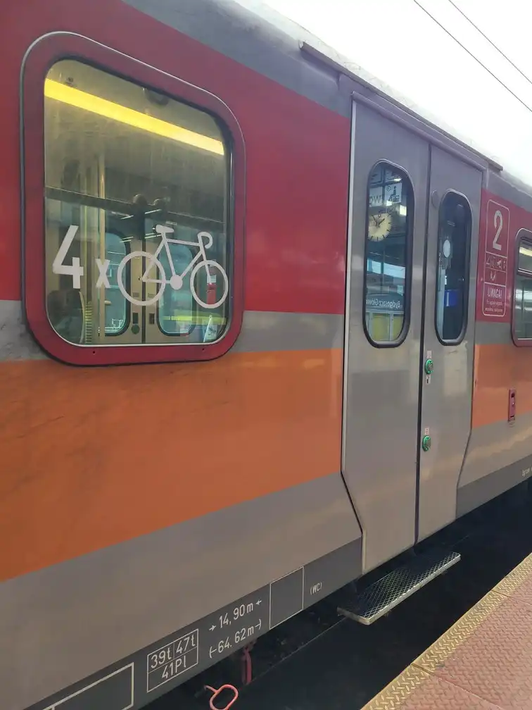 Bicycle entrance of a regional train on a platform