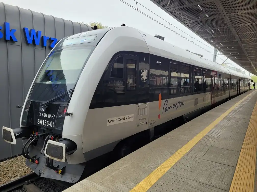 Regional train on a platform