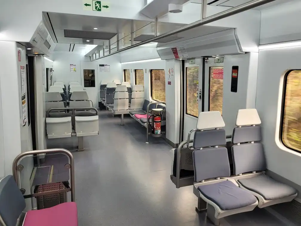 Seats in a Cercanias train