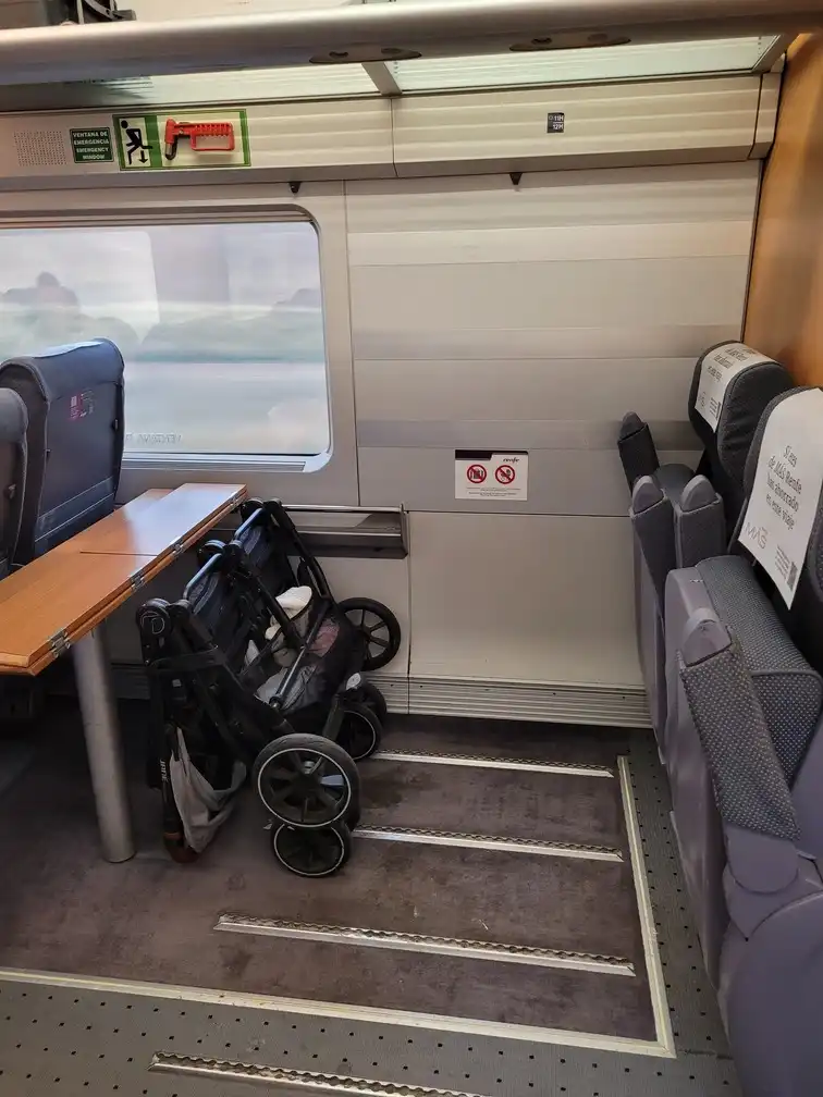 Wheelchair-accessible space in a Renfe series 102