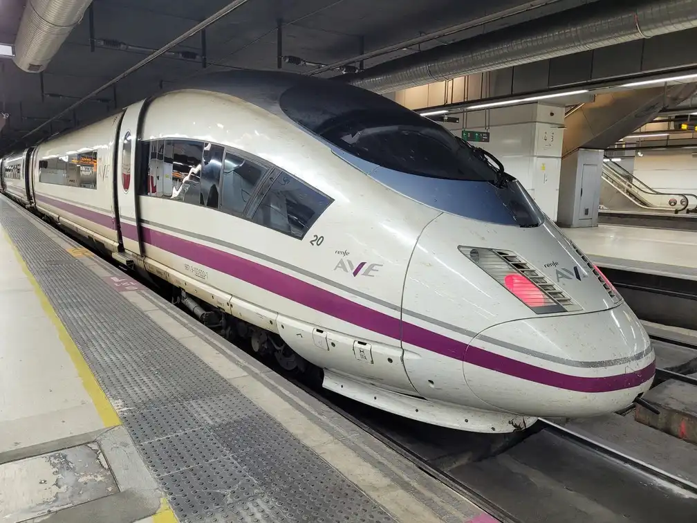Renfe series 103 train on a platform