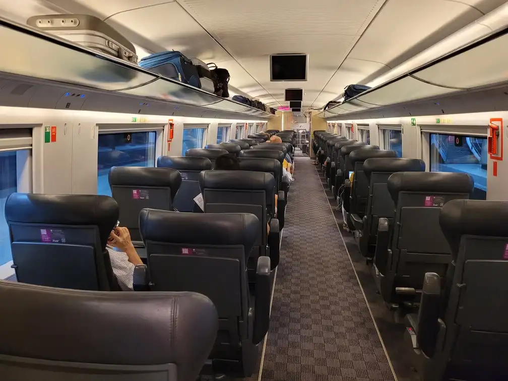 First-class seats in a Renfe series 103