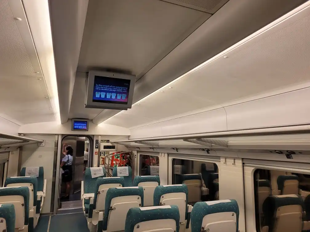 First-class seats in a Renfe series 130
