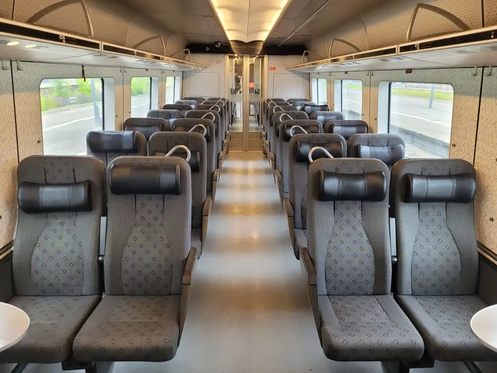 Second class seats in an Øresundståg train