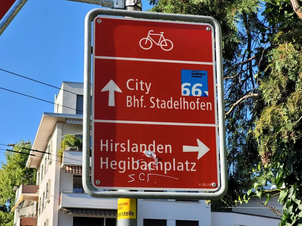 Directions sign for cycling routes